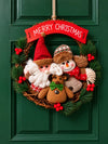 13 Inches Merry Christmas Snowman Family Rustic Wreath for Wall & Door hanging home Décor