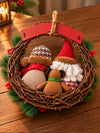 13 Inches Merry Christmas Snowman Family Rustic Wreath for Wall & Door hanging home Décor