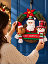 14 Inches Trio Santa, Reindeer & Snowman Wreath for Wall & Door hanging Home Décor