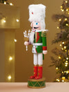 15 Inches White Fur Hat Wooden Drummer Nutcracker Christmas Table Décor