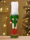 15 Inches White Fur Hat Wooden Drummer Nutcracker Christmas Table Décor