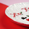 White Knitstyle Christmas 10 Inches Dinner Serving Ceramic Plate