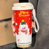 White Puppy, Christmas Themed, Xmas Stainless Steel Coffee/Water Tumbler Bottle | 500Ml With Free Cleaning Brush