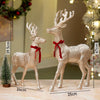 2Pcs White Sequence Gold Reindeer | 18 Inches & 15 Inches