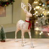 White Sequence Gold Reindeer | 18 Inches