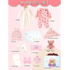 18 Pcs Baby Pink Teddy Birthday Gift Hamper Set With Travelling Suitcase