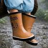 Mr.Bear Brown, Flexible Rubber Rain Gumboots for Toddlers & Kids