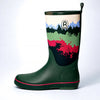 Ms. Olive Moss, Flexible Rubber Rain Gumboots for Adults