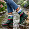 Ms. Olive Moss, Flexible Rubber Rain Gumboots for Adults