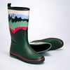 Ms. Olive Moss, Flexible Rubber Rain Gumboots for Adults