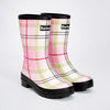 Ms.Penelope Checks, Flexible Rubber Rain Gumboots for Adults