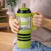 Green Black 4 in 1 Water Bottle , infuser & mini snack box | 1000ml