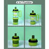 Green Black 4 in 1 Water Bottle , infuser & mini snack box | 1000ml