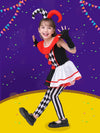 Black & White checkered Joker Jester ,Kids Halloween Costume Dress Up