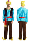 Aladdin Blue and Brown Adults Halloween Costume Fancy Dress Up