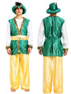Aladdin Gold and Green Adults Halloween Costume Fancy Dress Up