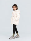Ivory Cat Glitter Quilted Hooded Winter Jacket with Mittens for Kids