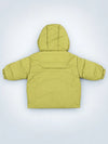 Olive Green Dino-Themed Quilted Hooded Winter Jacket for Kids