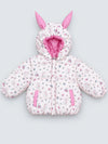 Pink Bunny Flower Quilted Hooded Winter Jacket for Kids