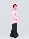 Pink Bunny Glitter Quilted Hooded Winter Jacket with Muffler for Kids
