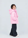 Pink Bunny Glitter Quilted Hooded Winter Jacket with Muffler for Kids