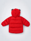 Red Bear-Ear Faux-Fur Hooded Quilted Winter Jacket for Kids