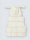 Yellow Polka Dots Cute Character-Themed Quilted Hooded Sleeveless Winter Jacket for Kids