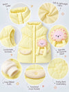 Yellow Teddy Puffer Sleeveless Winter Jacket for Kids