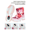 Pink Camouflage Waterproof Winter Snow Boots With Metal Cleats For Minus Degree Icy Terrains