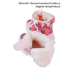 Pink Camouflage Waterproof Winter Snow Boots With Metal Cleats For Minus Degree Icy Terrains