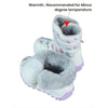 Printed Silver Waterproof Winter Snow Boots With Metal Cleats For Minus Degree Icy Terrains