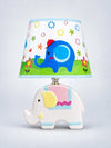 Blue Ceramic Elephant side Bed Table Lamp, Kids Room Decor