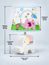 Blue Ceramic Elephant side Bed Table Lamp, Kids Room Decor