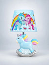 Blue ceramic Rocking Unicorn side Bed Table Lamp, Kids Room Decor