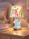 Blue ceramic Rocking Unicorn side Bed Table Lamp, Kids Room Decor