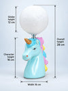 Blue ceramic Unicorn Moon, side Bed Table Lamp, Kids Room Decor