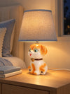 Brown ceramic Dog side Bed Table Lamp, Kids Room Decor