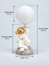 Golden Astronaut Holding Moon, side Bed Table Lamp, Kids Room Decor