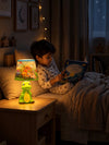 Green ceramic Dino Table side Bed Table Lamp, Kids Room Decor