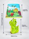 Green ceramic Dino Table side Bed Table Lamp, Kids Room Decor