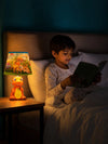 Orange ceramic Dino side Bed Table Lamp, Kids Room Decor