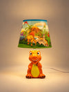 Orange ceramic Dino side Bed Table Lamp, Kids Room Decor