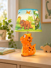 Orange ceramic Dino side Bed Table Lamp, Kids Room Decor
