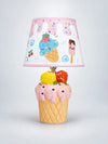 Pink ceramic Ice Cream Table side Bed Table Lamp, Kids Room Decor