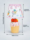Pink ceramic Ice Cream Table side Bed Table Lamp, Kids Room Decor
