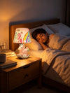 Pink ceramic Rocking Unicorn side Bed Table Lamp, Kids Room Decor