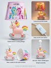 Pink ceramic Rocking Unicorn side Bed Table Lamp, Kids Room Decor