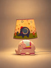 Pink ceramic Elephant side Bed Table Lamp, Kids Room Decor