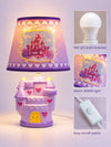 Purple Princess ceramic Castle side Bed Table Lamp, Kids Room Decor