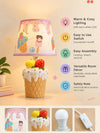 White ceramic Ice Cream side Bed Table Lamp, Kids Room Decor